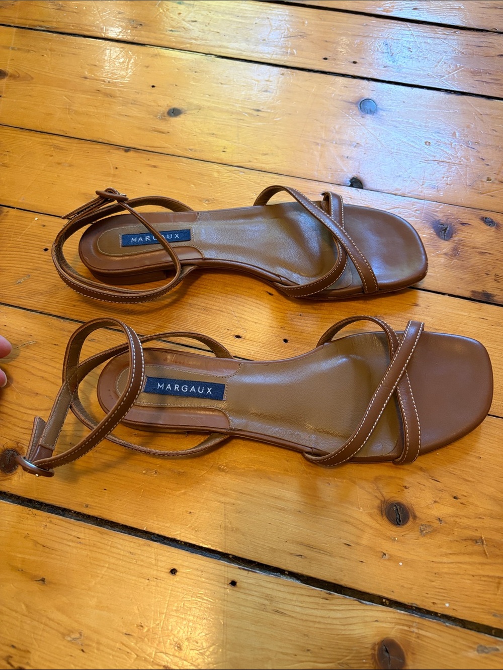 Margaux Tan Leather Strappy Ankle-Sandal